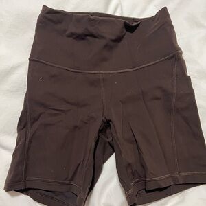 LULULEMON BROWN BIKER SHORTS